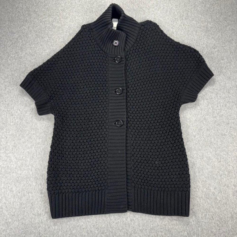 Banana Republic MT Women's Black Short Sleeve‎ Knit Cardigan